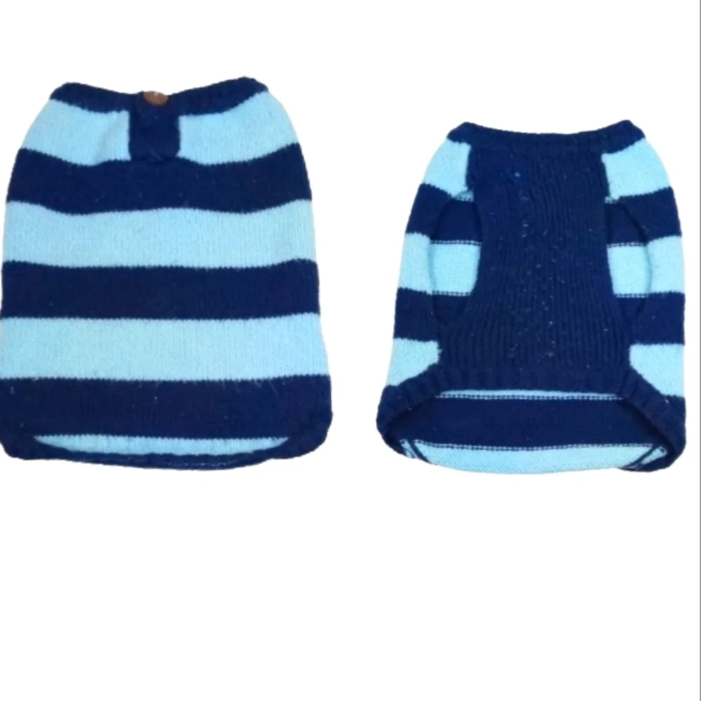 Navy Light Blue Dog Sweater Sz Small